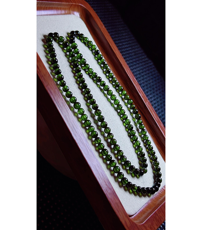 1219F5 exquisite green tourmaline three circle bracelet, size about 4.6mm, weight 19.3g