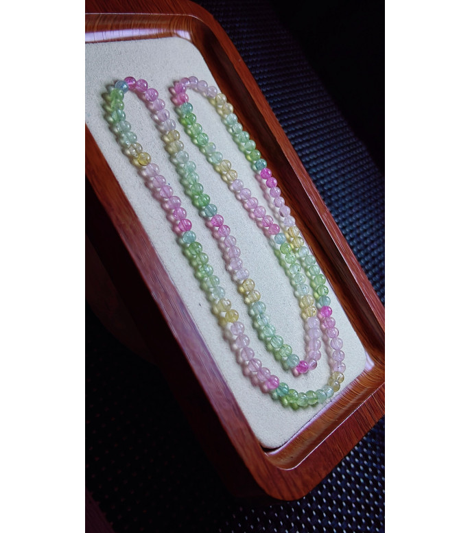 1219F4 exquisite Macaron tourmaline three circle bracelet, size about 4.5mm, weight 17.7