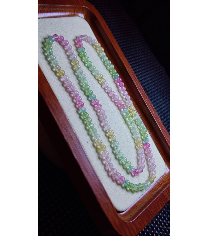 1219F4 exquisite Macaron tourmaline three circle bracelet, size about 4.5mm, weight 17.7