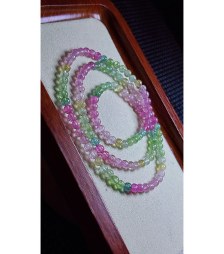1219F3 exquisite Macaron tourmaline three circle bracelet, size about 4.7mm, weight