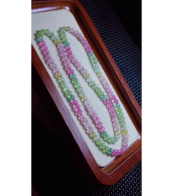 1219F3 exquisite Macaron tourmaline three circle bracelet, size about 4.7mm, weight