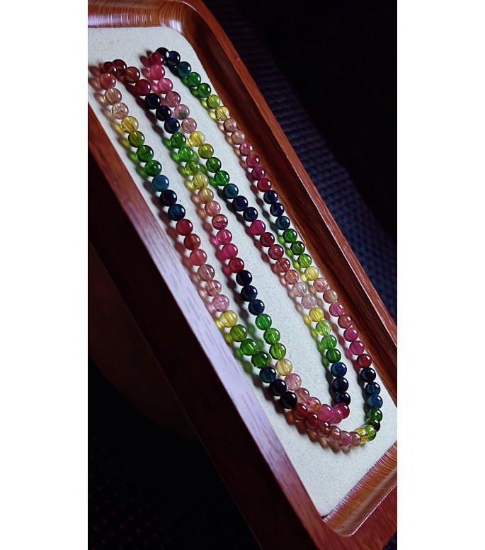 1219F1 exquisite and vibrant rainbow tourmaline three circle bracelet, size about 4.7mm