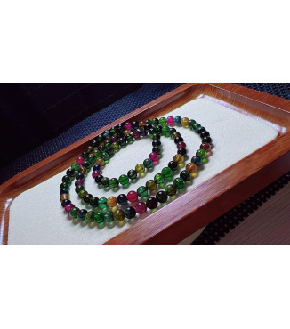 1216F2 exquisite old mine black sugar tourmaline three circle bracelet, specification