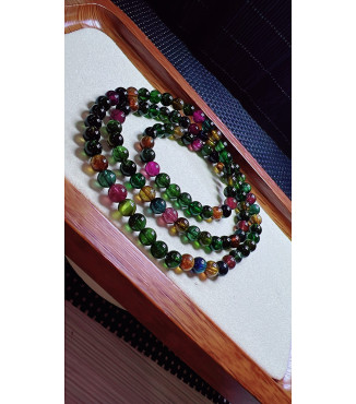 1216F1 exquisite old mine black sugar tourmaline three circle bracelet, size about 5.8mm