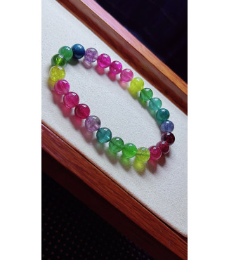 1213F17 exquisite imperial rainbow tourmaline bracelet, specification about 7.5mm, weight