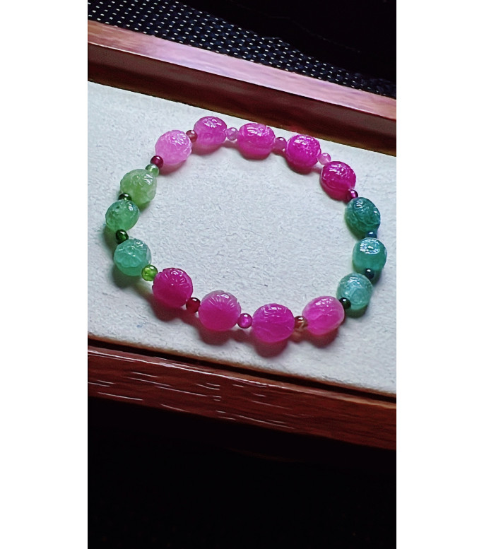 1213F11 exquisite golden turtle patterned tourmaline bracelet, size about 8mm, weight