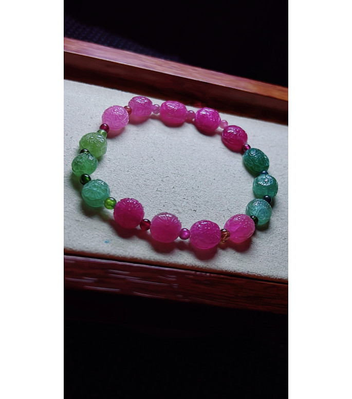 1213F11 exquisite golden turtle patterned tourmaline bracelet, size about 8mm, weight