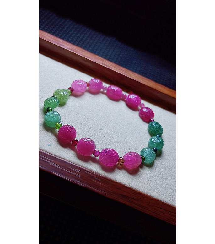 1213F11 exquisite golden turtle patterned tourmaline bracelet, size about 8mm, weight