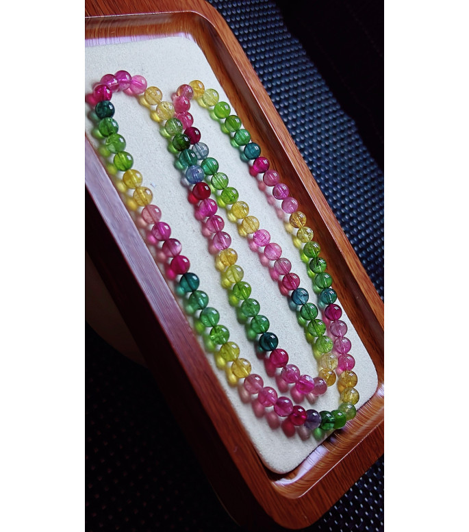 1213F8 exquisite rainbow tourmaline three circle bracelet, size about 6.1mm, weight 35.1 1213F8 exquisite rainbow tourmaline three circle bracelet, size about 6.1mm, weight 35.1