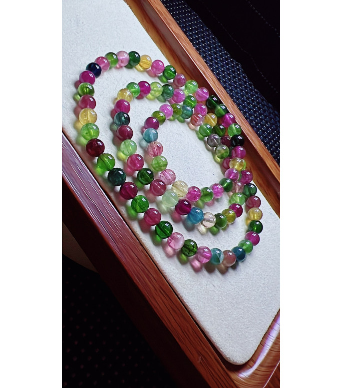 1213F6 exquisite candy tourmaline three circle bracelet, size about 6mm, weight 31.9g