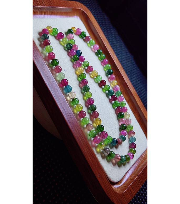 1213F6 exquisite candy tourmaline three circle bracelet, size about 6mm, weight 31.9g