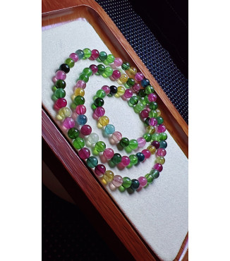 1213F5 exquisite candy tourmaline three circle bracelet, size about 6mm, weight 32.2g