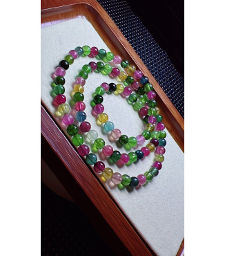 1213F5 exquisite candy tourmaline three circle bracelet, size about 6mm, weight 32.2g